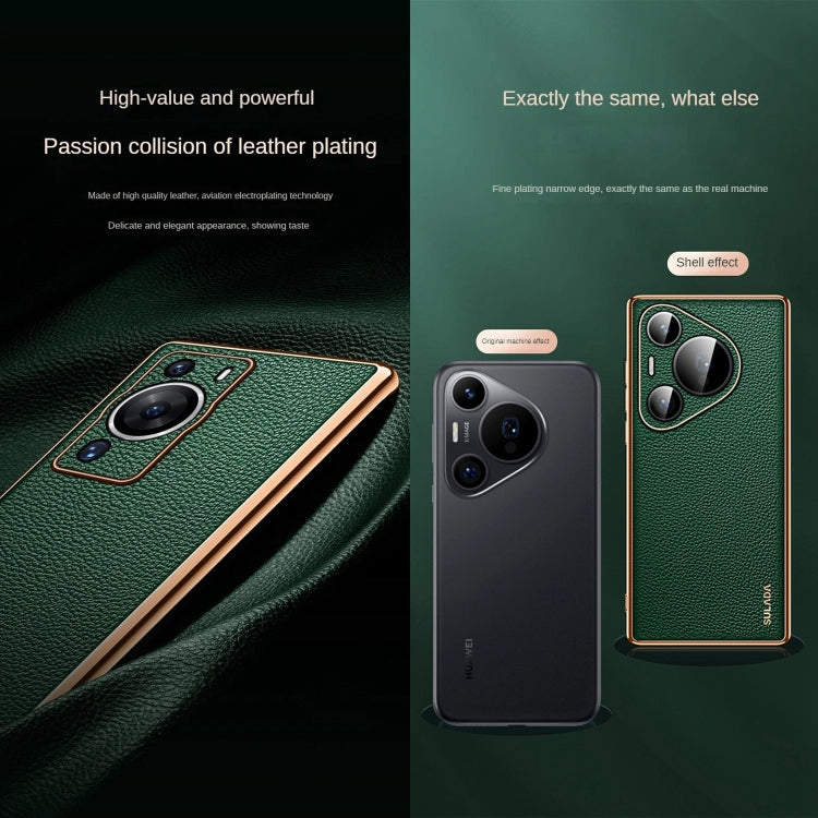 For Huawei Pura 70 Ultra SULADA TPU + Litchi Texture Leather Phone Case(Red)