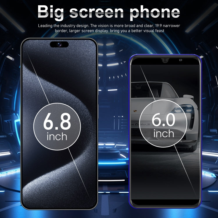 VD1 / i15 Pro Max, 3GB+64GB, 6.8 inch Screen, Face Identification, Android 10.0 MTK6753 Octa Core, Network: 4G, Dual SIM(White)