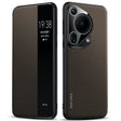 For Huawei Pura 70 Ultra SULADA Kevlar 600D Texture Smart Window Leather Phone Case(Brown) - free shipping - PMC Jewellery - Order now!