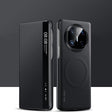 For Huawei Mate X6 SULADA Kevlar 600D Texture Smart Window Leather Phone Case(Black) - Huawei Cases by SULADA | Online Shopping South Africa | PMC TechLife | Buy Now Pay Later Mobicred
