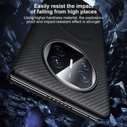 For Huawei Mate X6 SULADA Kevlar 600D Texture Smart Window Leather Phone Case(Black)