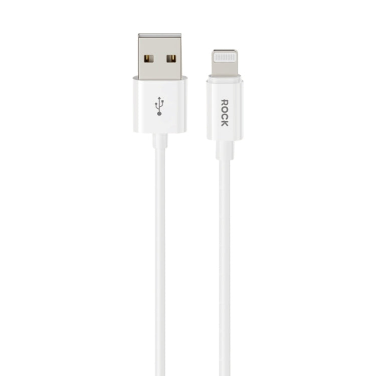 ROCK P8 Prime Series 1m USB Fast Charging Data Cable, Interface:2.4A 8 Pin(White)