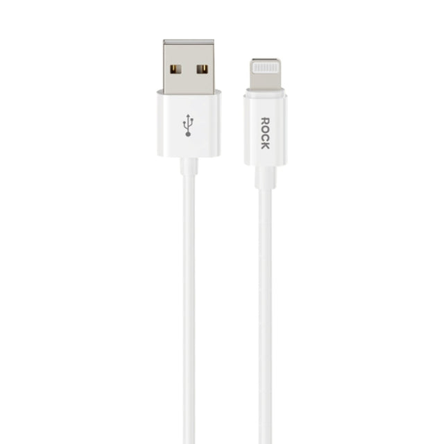 ROCK P8 Prime Series 1m USB Fast Charging Data Cable, Interface:2.4A 8 Pin(White)