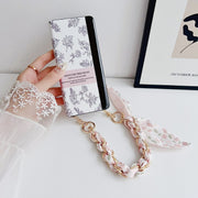 For Huawei Mate X5 / X2 Sketching Flowers Flip Leather Phone Case with Bracelet(Pink)