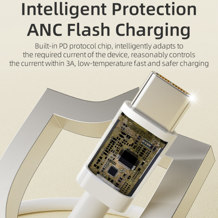 ROCK P8 Prime Series 1m USB-C / Type-C Fast Charging Data Cable, Interface:PD27W 8 Pin(White)