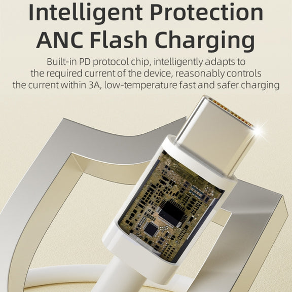 ROCK P8 Prime Series 1m USB-C / Type-C Fast Charging Data Cable, Interface:PD27W 8 Pin(White)