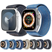 For Apple Watch Ultra 2 49mm Cowboy Nylon Hook and Loop Fastener Watch Band(Black)
