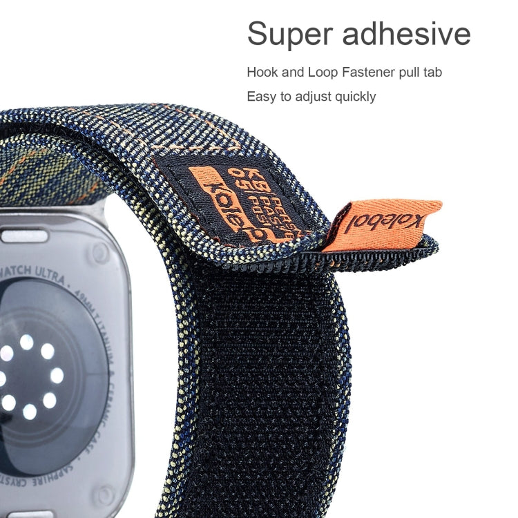 For Apple Watch Ultra 2 49mm Cowboy Nylon Hook and Loop Fastener Watch Band(Black)