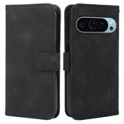 For Google Pixel 9 Pro XL Skin Feel Geometric Lines Leather Phone Case(Black)