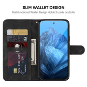 For Google Pixel 9 Pro XL Skin Feel Geometric Lines Leather Phone Case(Black)