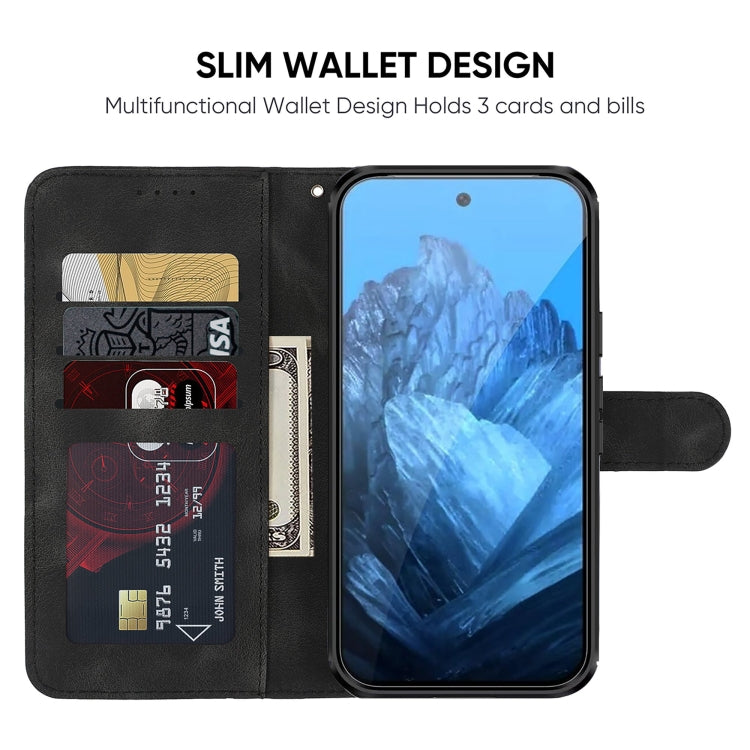 For Google Pixel 9 Pro XL Skin Feel Geometric Lines Leather Phone Case(Black)