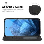 For Google Pixel 9 Pro XL Skin Feel Geometric Lines Leather Phone Case(Black)