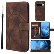 For Google Pixel 9 Pro XL Skin Feel Geometric Lines Leather Phone Case(Brown) - free shipping - PMC TechLife - Order now!