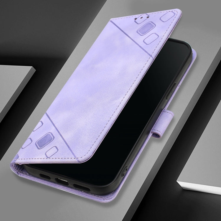 For Blackview Wave 6C Skin Feel Embossed Leather Phone Case(Light Purple)