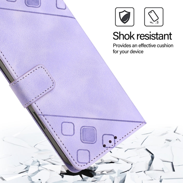 For Ulefone Note 14 Skin Feel Embossed Leather Phone Case(Light Purple)