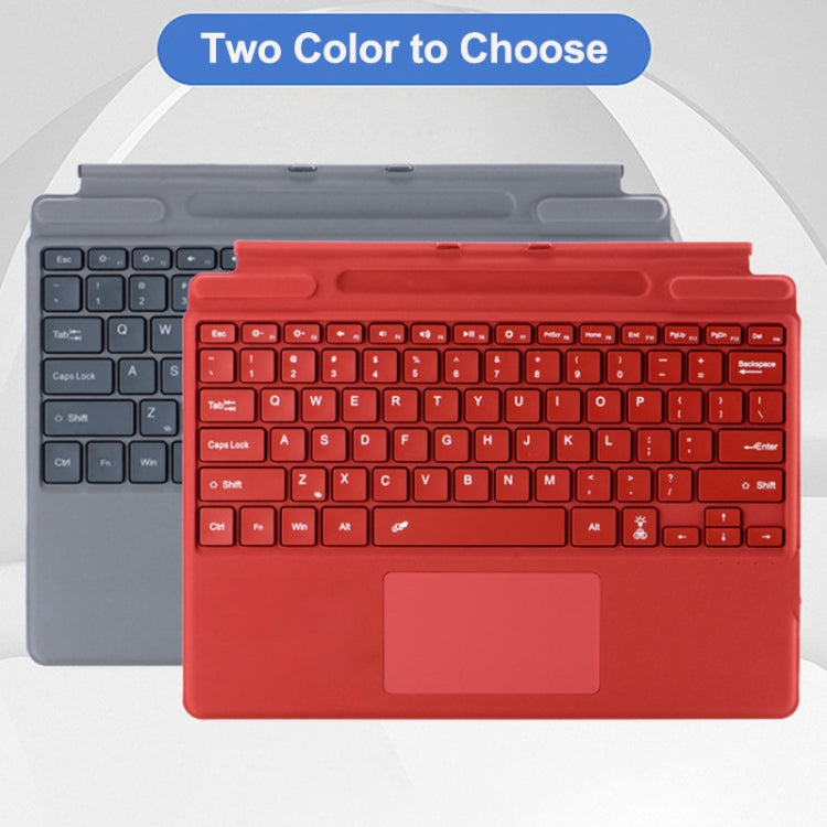 For Microsoft Surface Pro 10 / Pro 9 2089D Backlight Wireless Bluetooth Keyboard Leather Case with Touchpad(Wine Red)