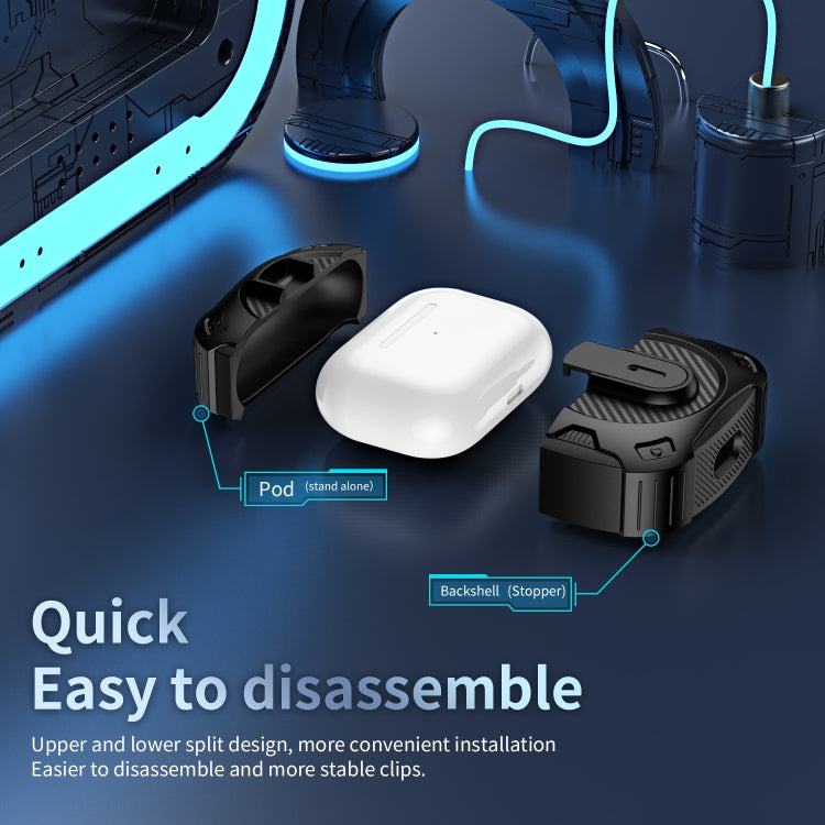 For AirPods Pro 2 Lock Shockproof Bluetooth Earphone Protective Case(Black)