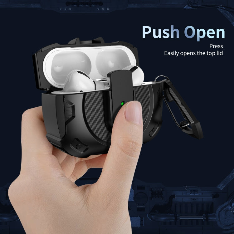 For AirPods 3 Lock Shockproof Bluetooth Earphone Protective Case(Black Blue)