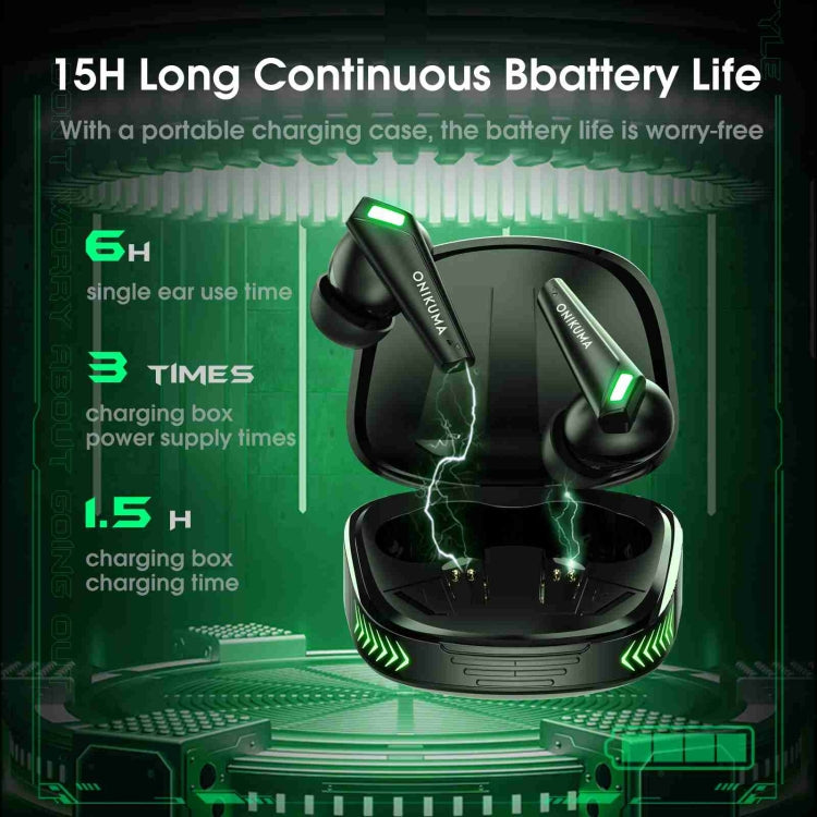 ONIKUMA T308 TWS Wireless Bluetooth 5.3 Earphone with Mic(Black)