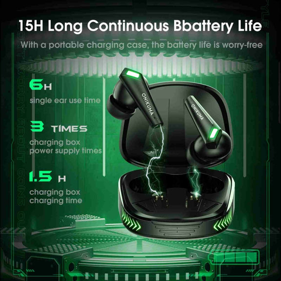 ONIKUMA T308 TWS Wireless Bluetooth 5.3 Earphone with Mic(Black)