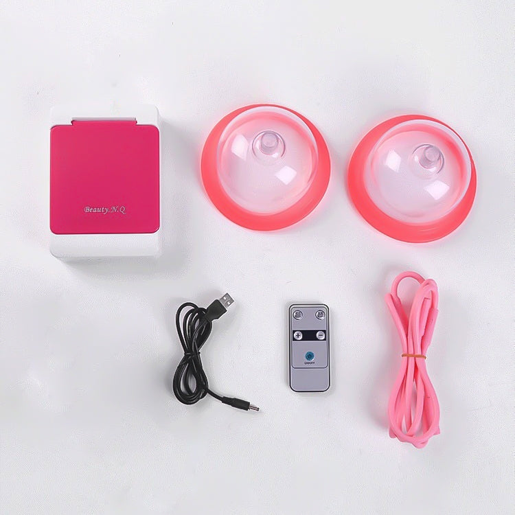 Portable USB Charging Chest Electric Massage Instrument, Style:Remote Control(A Cup)