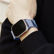 For Apple Watch Ultra 49mm Loop Woven Nylon Watch Band(Dark Blue)