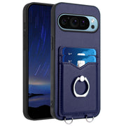 For Google Pixel 9 / 9 Pro R20 Ring Card Holder Phone Case(Blue)