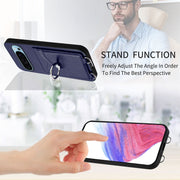 For Google Pixel 9 / 9 Pro R20 Ring Card Holder Phone Case(Blue)