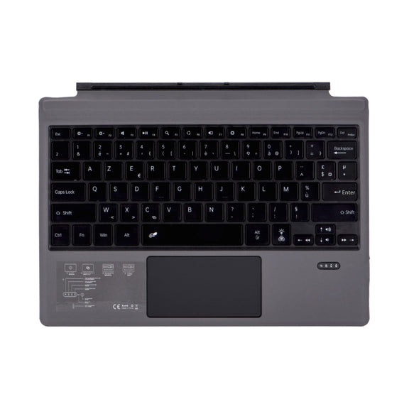 1089DC-FR French Backlit Magnetic Bluetooth 3.0 Keyboard for Microsoft Surface Pro 7 / 6 / 2017 / 4 / 3(Grey)
