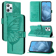 For Blackview A53 Embossed Butterfly Leather Phone Case(Green)