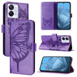 For Blackview Color 8 Embossed Butterfly Leather Phone Case(Purple) - More Brand by PMC TechLife | Online Shopping South Africa | PMC TechLife | Buy Now Pay Later Mobicred