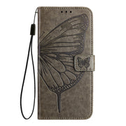 For Ulefone Note 14 Embossed Butterfly Leather Phone Case(Grey)