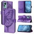 For Ulefone Note 14 Embossed Butterfly Leather Phone Case(Purple) - Ulefone Cases by PMC Jewellery | Online Shopping South Africa | PMC Jewellery | Buy Now Pay Later Mobicred