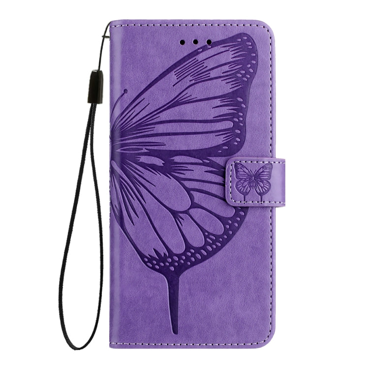 For Ulefone Note 14 Embossed Butterfly Leather Phone Case(Purple)