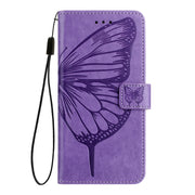 For Ulefone Note 14 Embossed Butterfly Leather Phone Case(Purple)