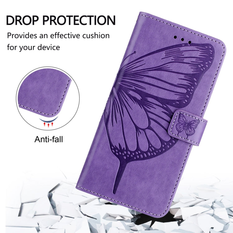 For Ulefone Note 14 Embossed Butterfly Leather Phone Case(Purple)