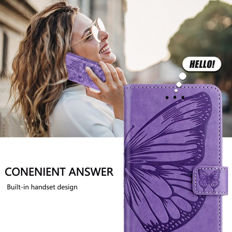 For Ulefone Note 14 Embossed Butterfly Leather Phone Case(Purple)