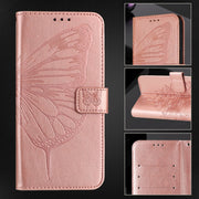 For Ulefone Note 14 Embossed Butterfly Leather Phone Case(Rose Gold)