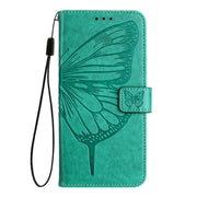 For Ulefone Note 14 Embossed Butterfly Leather Phone Case(Green)
