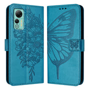 For Ulefone Note 14 Embossed Butterfly Leather Phone Case(Blue)