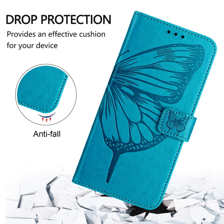 For Ulefone Note 14 Embossed Butterfly Leather Phone Case(Blue)