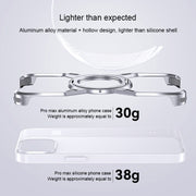 For iPhone 16 Aluminum Alloy Frameless 360-Degree Rotating Phone Case(Grey)
