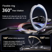 For iPhone 15 Pro Max Aluminum Alloy Frameless 360-Degree Rotating Phone Case(Silver)