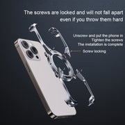 For iPhone 15 Pro Max Aluminum Alloy Frameless 360-Degree Rotating Phone Case(Silver)