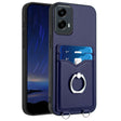 For Motorola Moto G Play 2024 5G R20 Ring Card Holder Phone Case(Blue) - free shipping - PMC Jewellery - Order now!