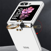 For Samsung Galaxy Z Flip6 GKK Ultra-thin PC Full Coverage Phone Case with Ring Holder(Black)