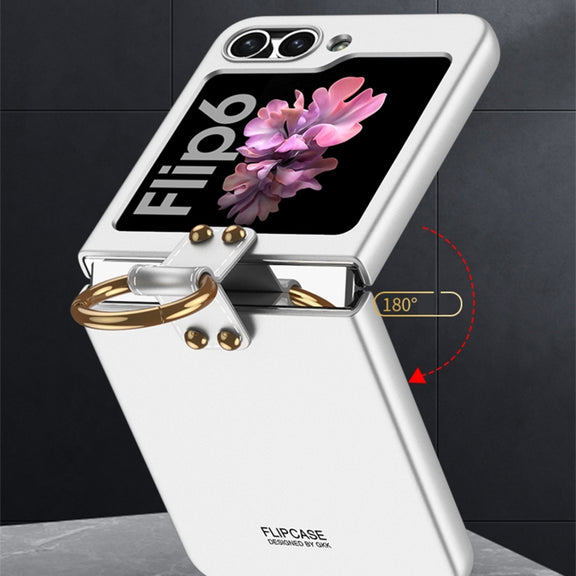 For Samsung Galaxy Z Flip6 GKK Ultra-thin PC Full Coverage Phone Case with Ring Holder(Silver)