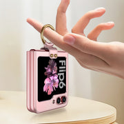 For Samsung Galaxy Z Flip6 GKK Ultra-thin PC Full Coverage Phone Case with Ring Holder(Purple)
