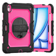 For iPad Air 11 2024 Silicone Hybrid PC Tablet Case with Shoulder Strap(Rose Red + Black) - iPad Air 11 2024 Cases by PMC TechLife | Online Shopping South Africa | PMC TechLife | Buy Now Pay Later Mobicred