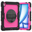 For iPad Air 13 2024 Silicone Hybrid PC Tablet Case with Shoulder Strap(Rose Red + Black) - iPad Air 13 2024 Cases by PMC TechLife | Online Shopping South Africa | PMC TechLife | Buy Now Pay Later Mobicred